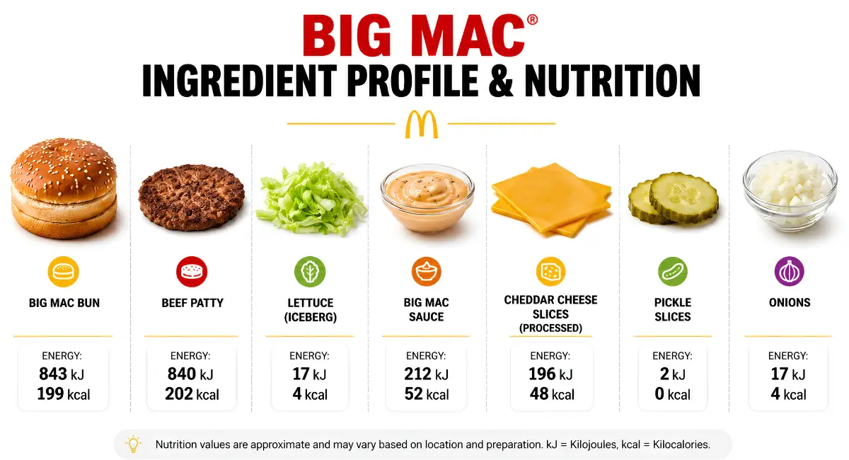 McDonald's Big Mac Price – UK, Calories & Nutrition 2026 mcdonalds big mac ingredients 1