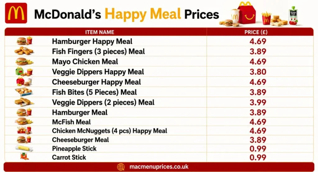 McDonald's Menu With Prices mcdonalds happy meal prices 1