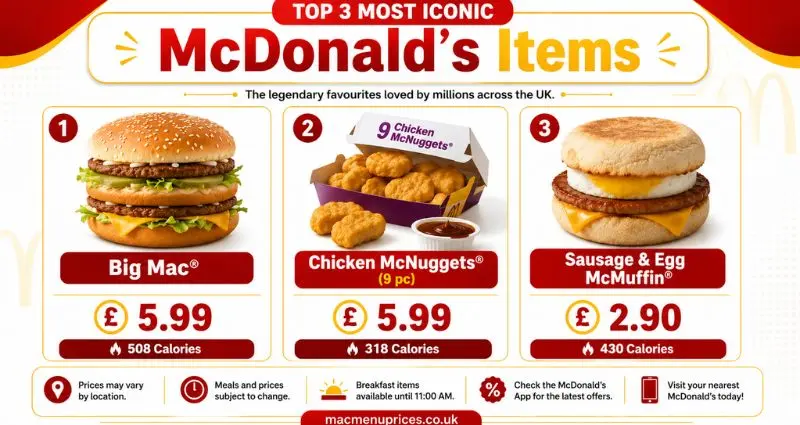 McDonald's Menu With Prices top 3 most iconic mcdonalds uk items